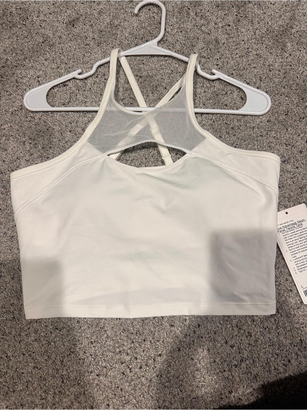 lululemon Ace Advantage Mesh-Panel Tennis Tank NWT White Size L